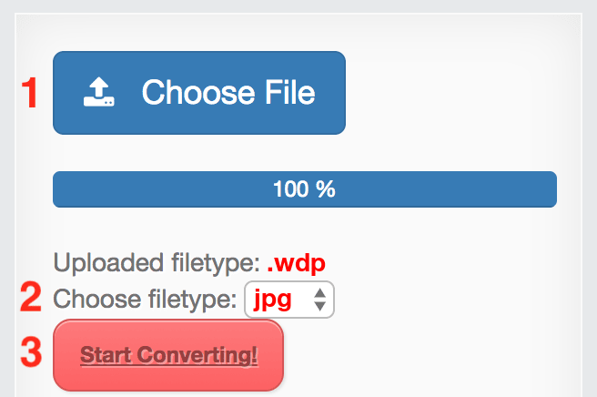 How to convert WDP files online to JPG